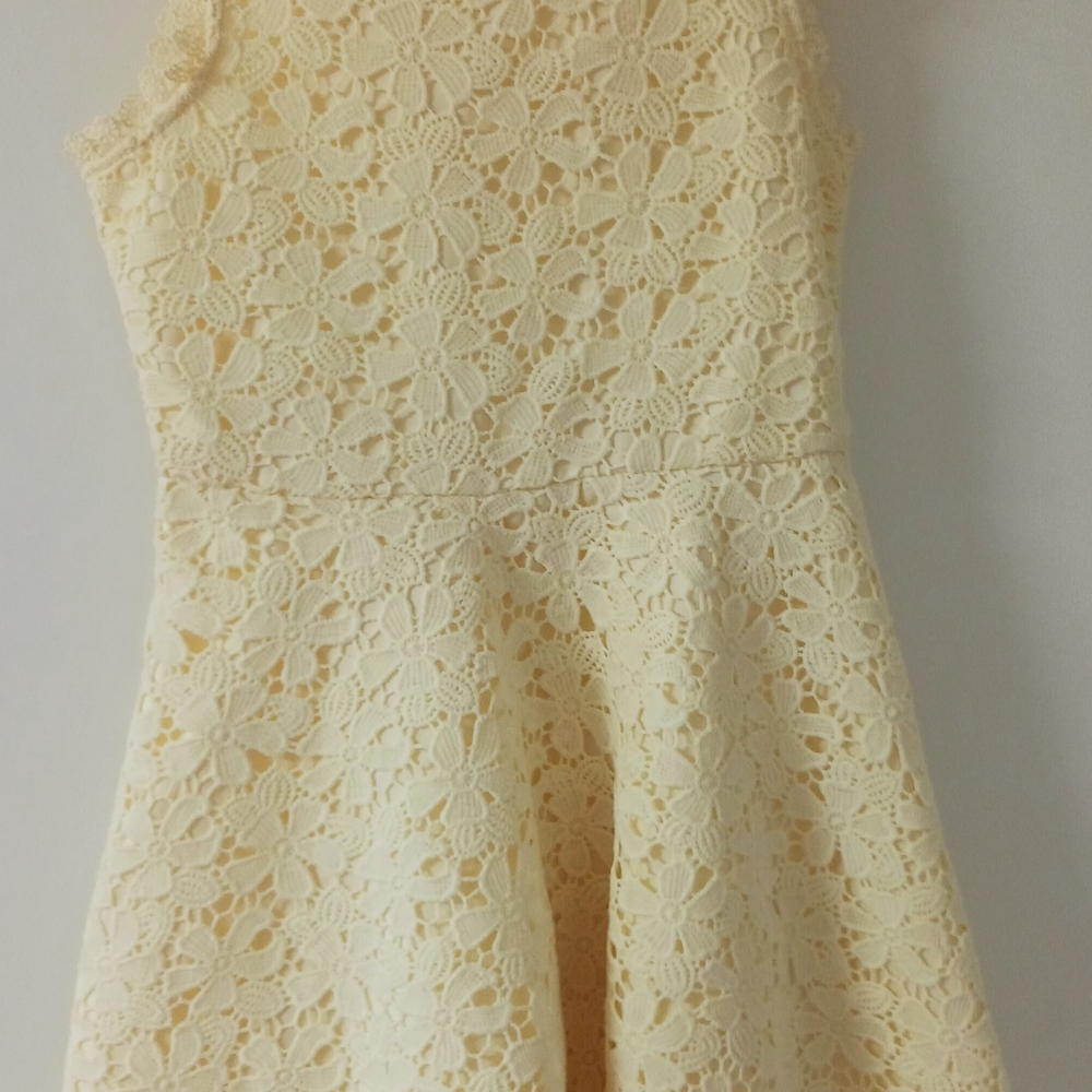 Rare Editions Cream Floral Lace Dress